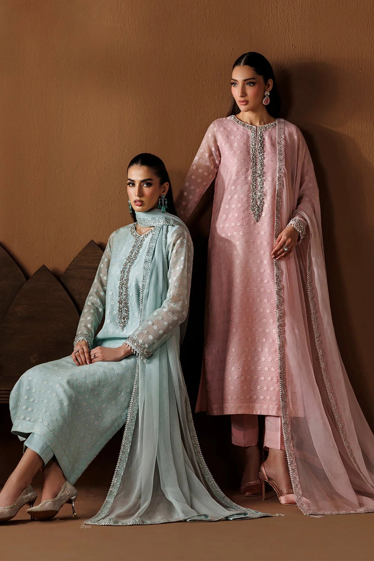 Baroque - Pret Formal | EMBROIDERED COTTON NET PR-1285
