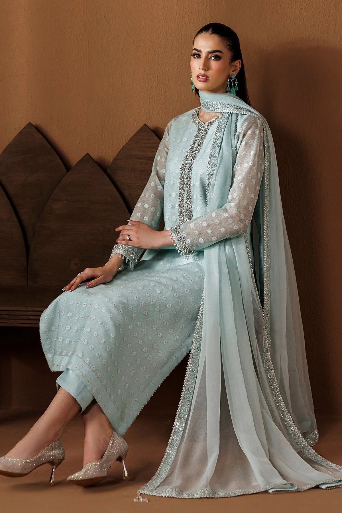 Baroque - Pret Formal | EMBROIDERED COTTON NET PR-1285