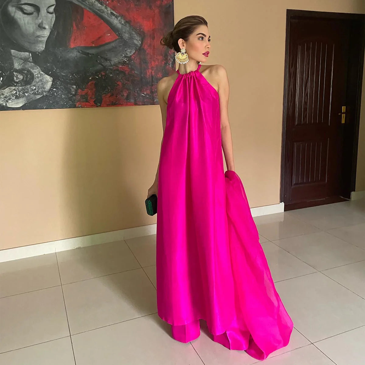 Sadaf Kanwal Personalised '25 - Halter Fusia Pink Amna Babar