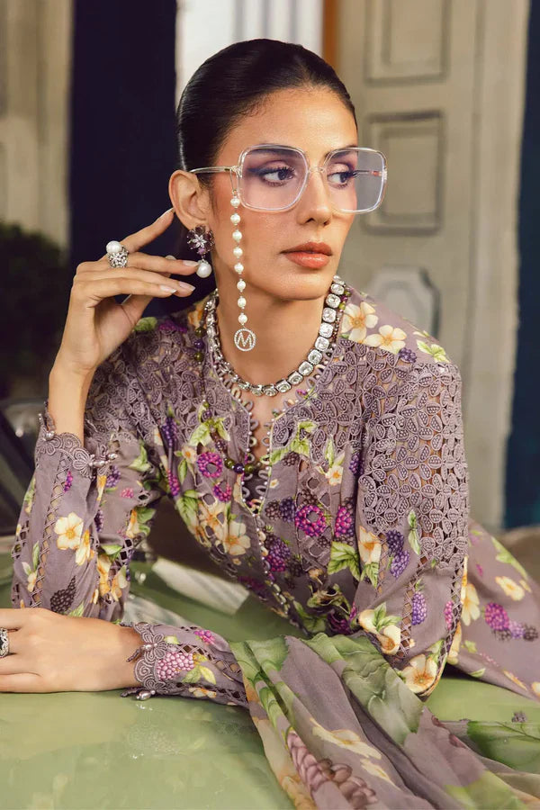 Maria.B M-Prints Unstitched '25 - Embroidered Cambric Suit | MPT-2706-B