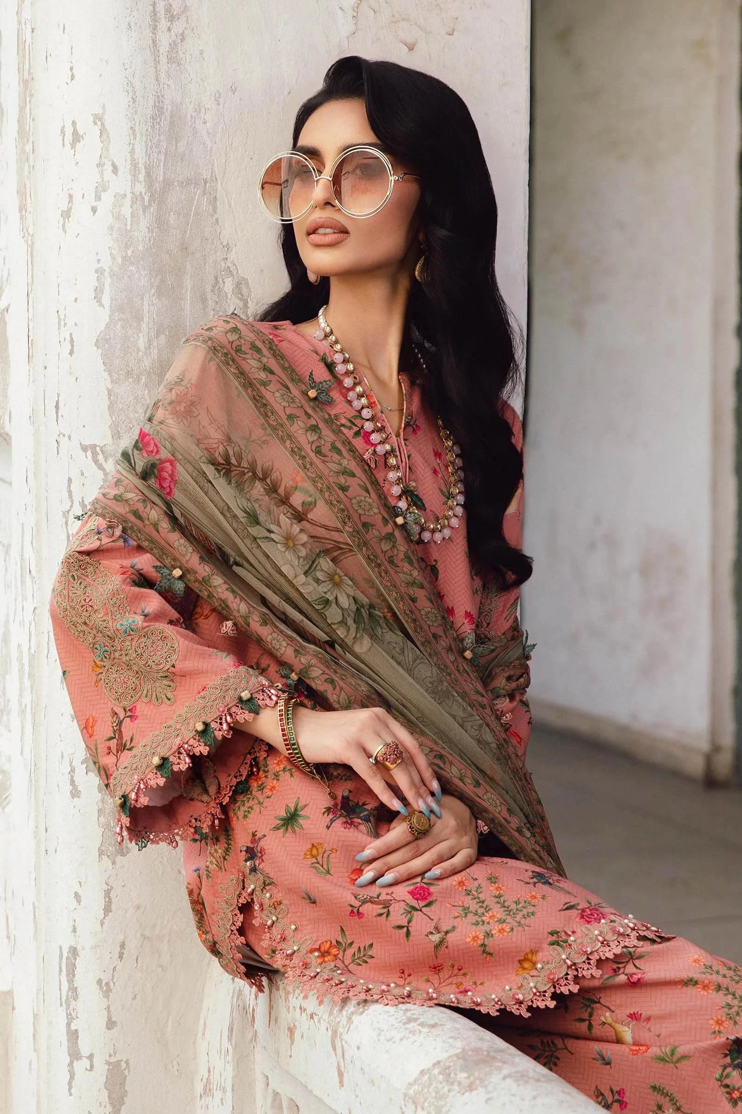 Maria.B M-Prints Unstitched '25 - Embroidered Linen Suit | MPT-2707-A