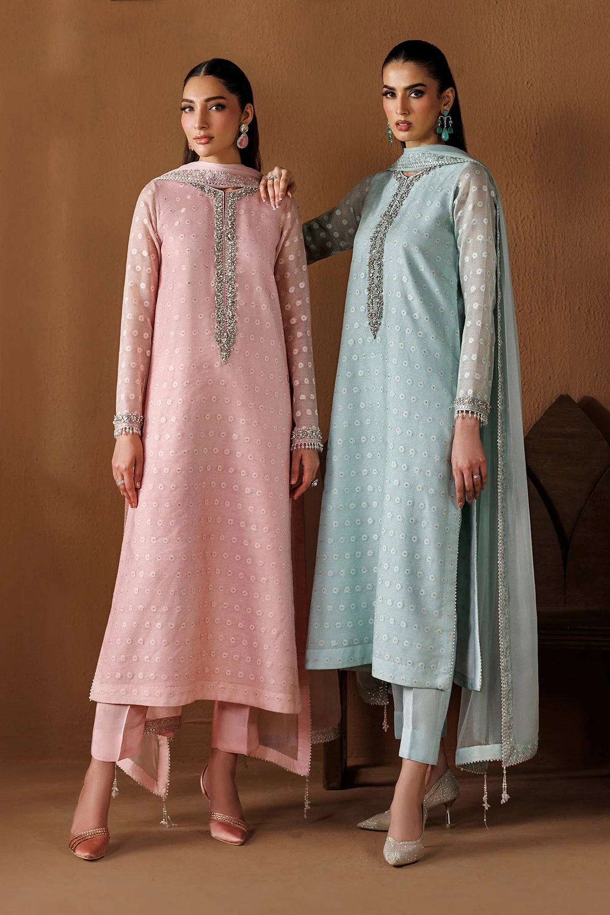 Baroque - Pret Formal | EMBROIDERED COTTON NET PR-1285