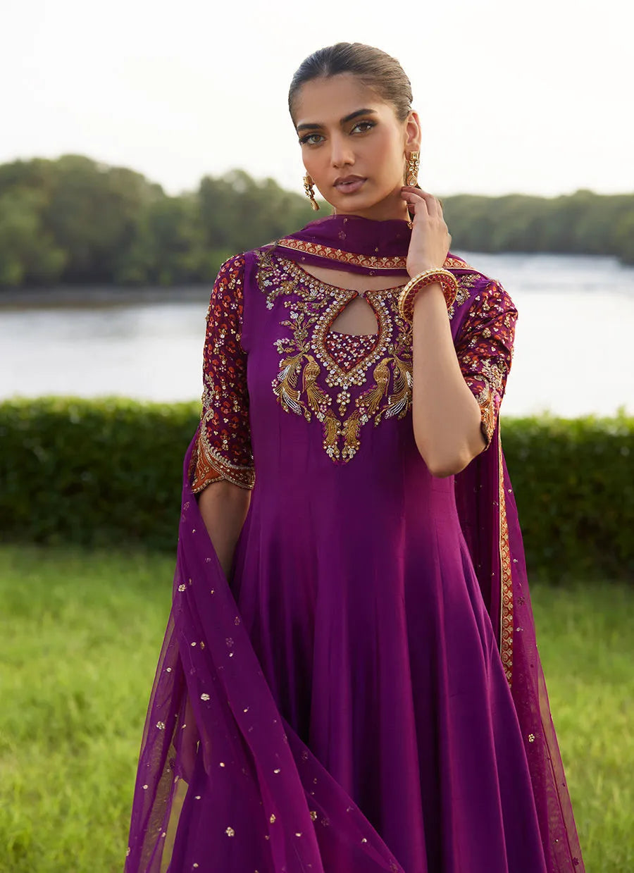 Farah Talib Aziz Mayna Festive Luxe Pret '25 - Pehil Purple And Dupatta Kalidaar