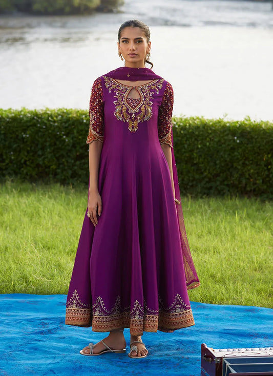 Farah Talib Aziz Mayna Festive Luxe Pret '25 - Pehil Purple And Dupatta Kalidaar