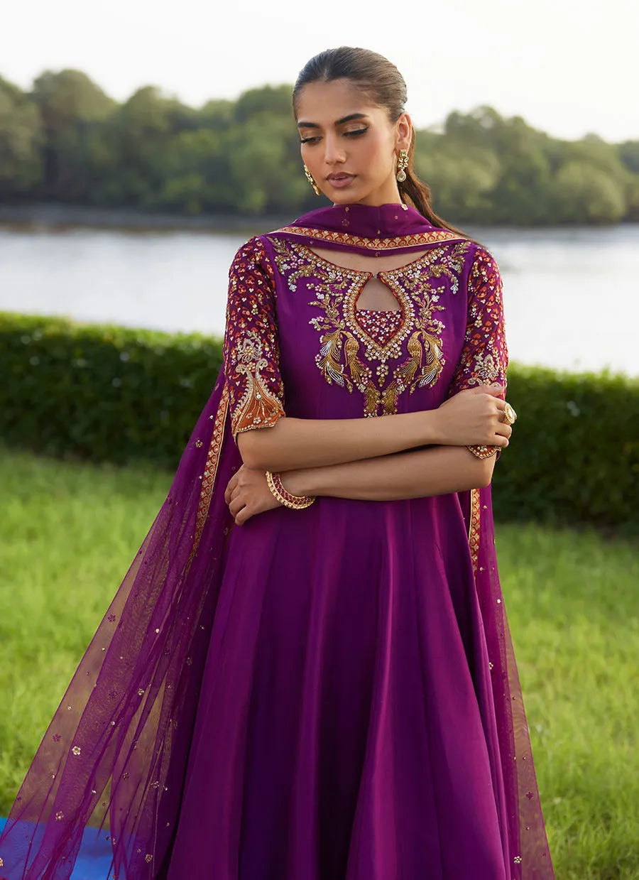 Farah Talib Aziz Mayna Festive Luxe Pret '25 - Pehil Purple And Dupatta Kalidaar