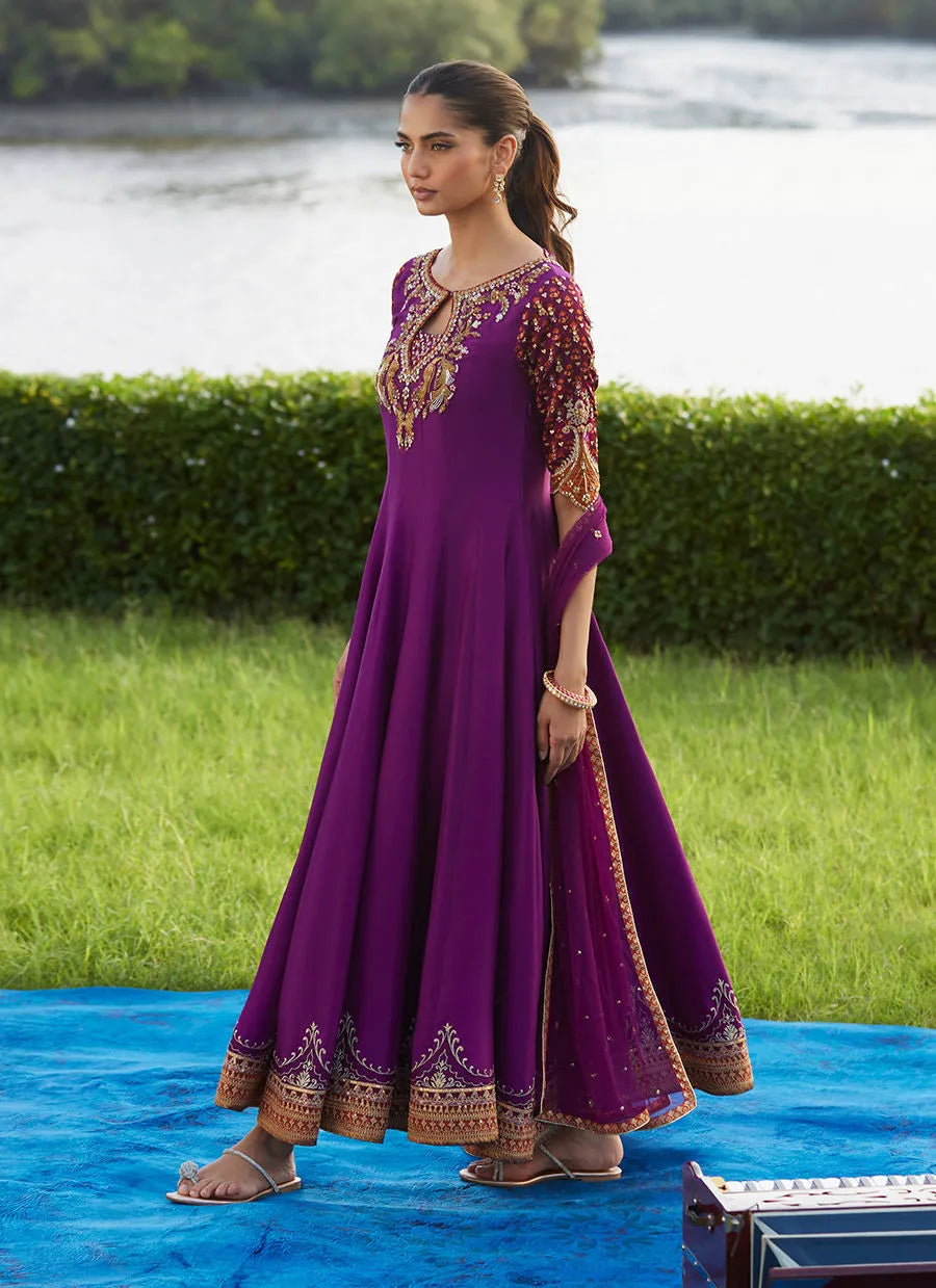 Farah Talib Aziz Mayna Festive Luxe Pret '25 - Pehil Purple And Dupatta Kalidaar