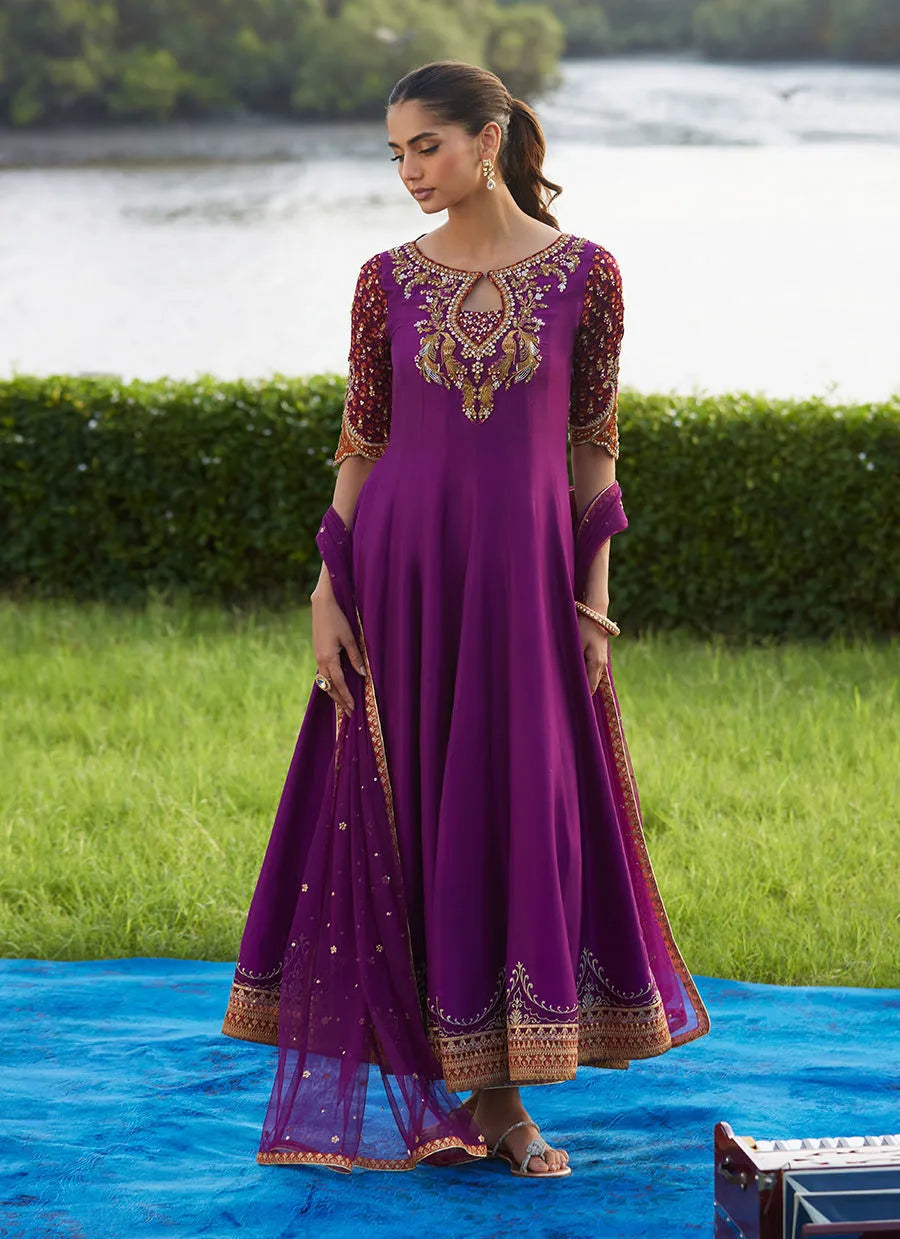 Farah Talib Aziz Mayna Festive Luxe Pret '25 - Pehil Purple And Dupatta Kalidaar