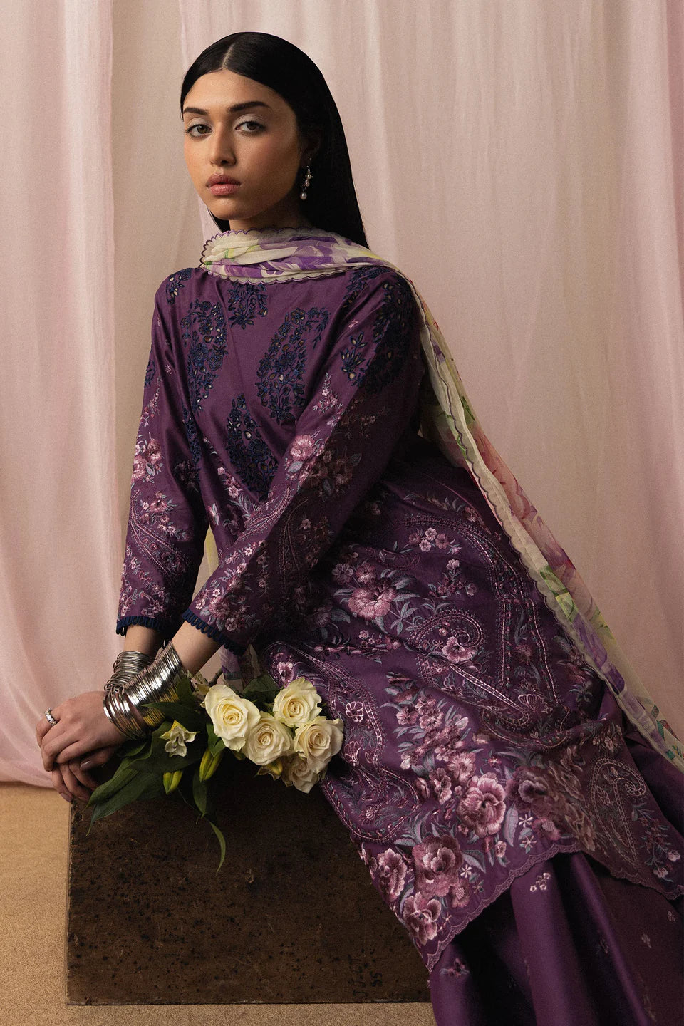 Zara Shahjahan Luxury Summer Lawn | Satori 2026 | Sumire-D2