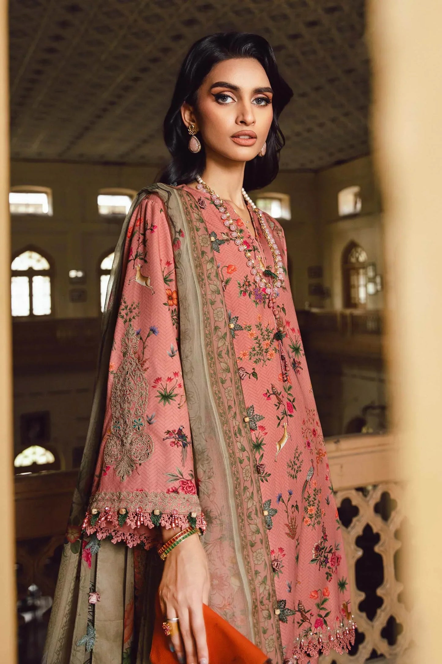 Maria.B M-Prints Unstitched '25 - Embroidered Linen Suit | MPT-2707-A