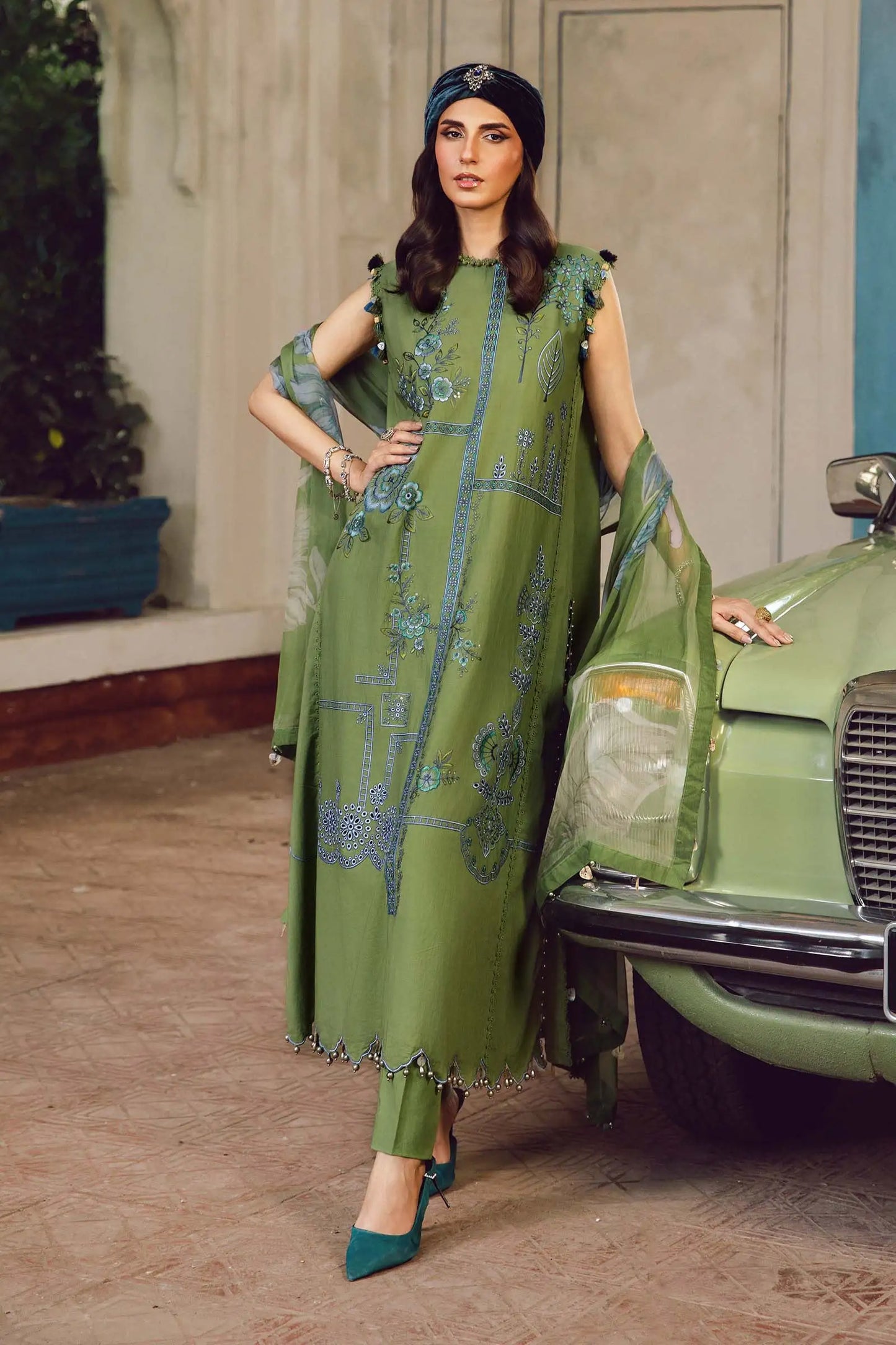 Maria.B M-Prints Unstitched '25 - Embroidered Cambric Suit | MPT-2701-A