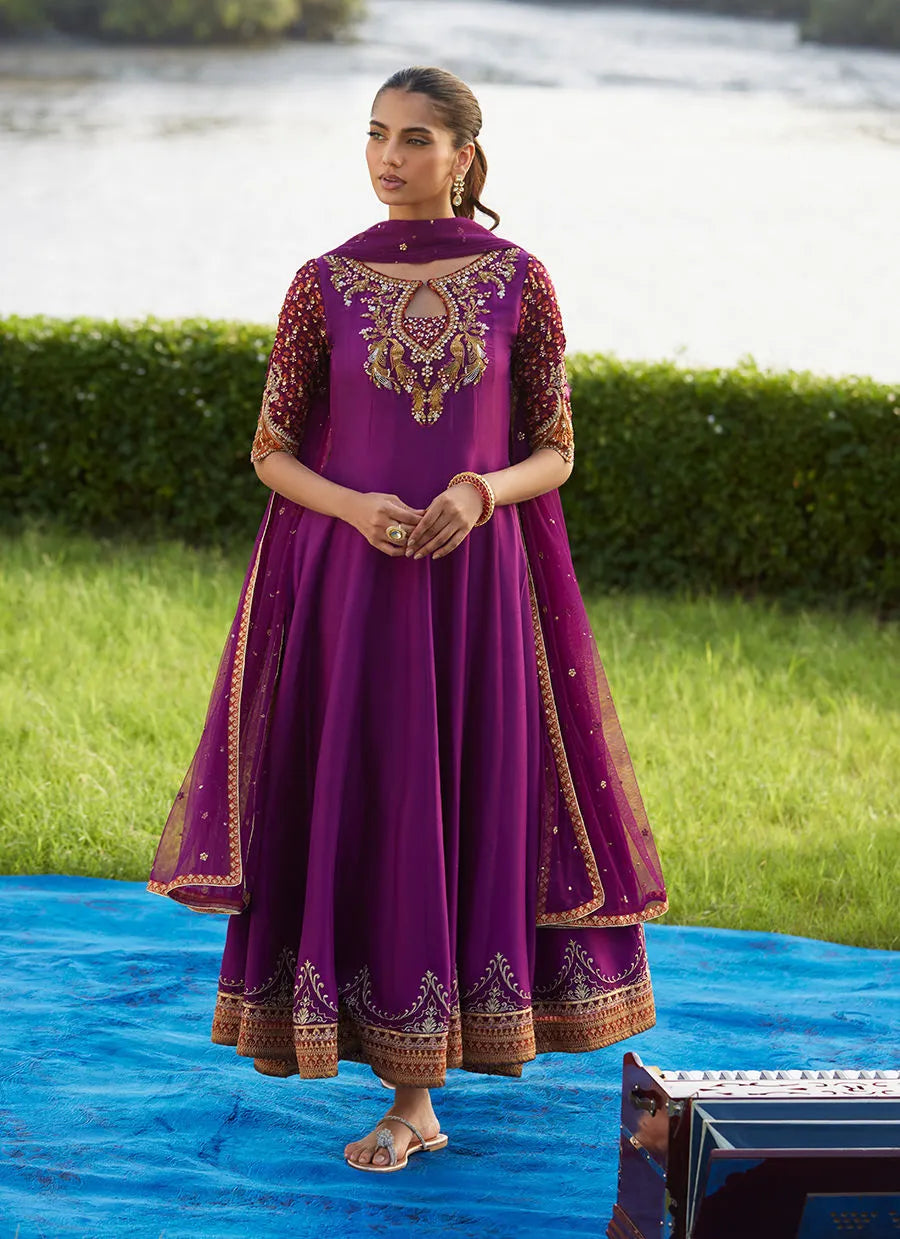 Farah Talib Aziz Mayna Festive Luxe Pret '25 - Pehil Purple And Dupatta Kalidaar