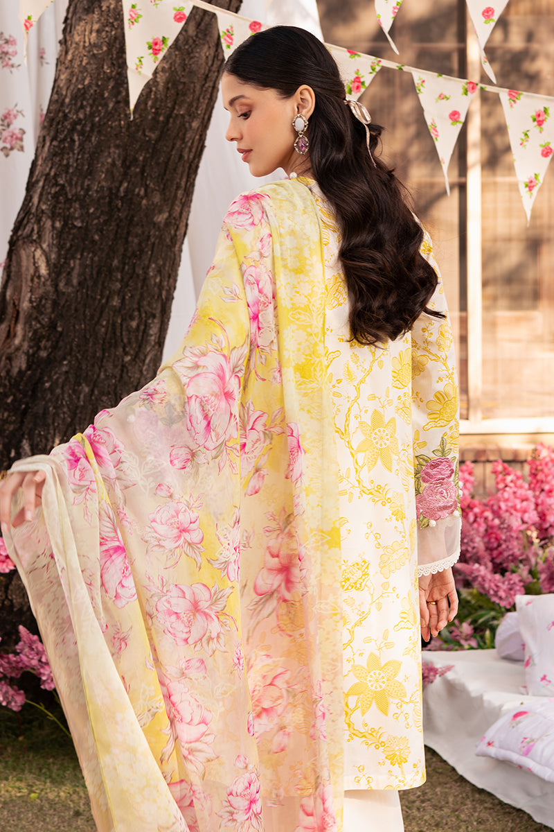 IVORY GARLAND-3 PIECE EMBROIDERED LAWN SUIT