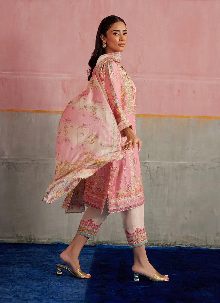 Farah Talib Aziz Mayna Festive Prints '25 - Vic Blush Shirt And Dupatta