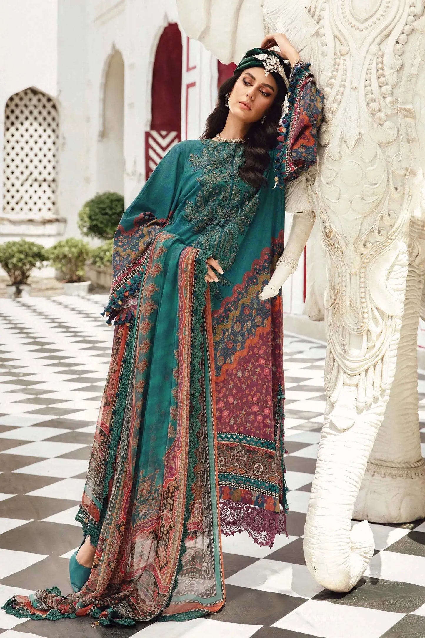 Maria.B M-Prints Unstitched '25 - Embroidered Cambric Suit | MPT-2710-B