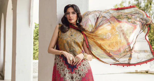 Maria.B M-Prints Unstitched '25 - Embroidered Cambric Suit | MPT-2710-A