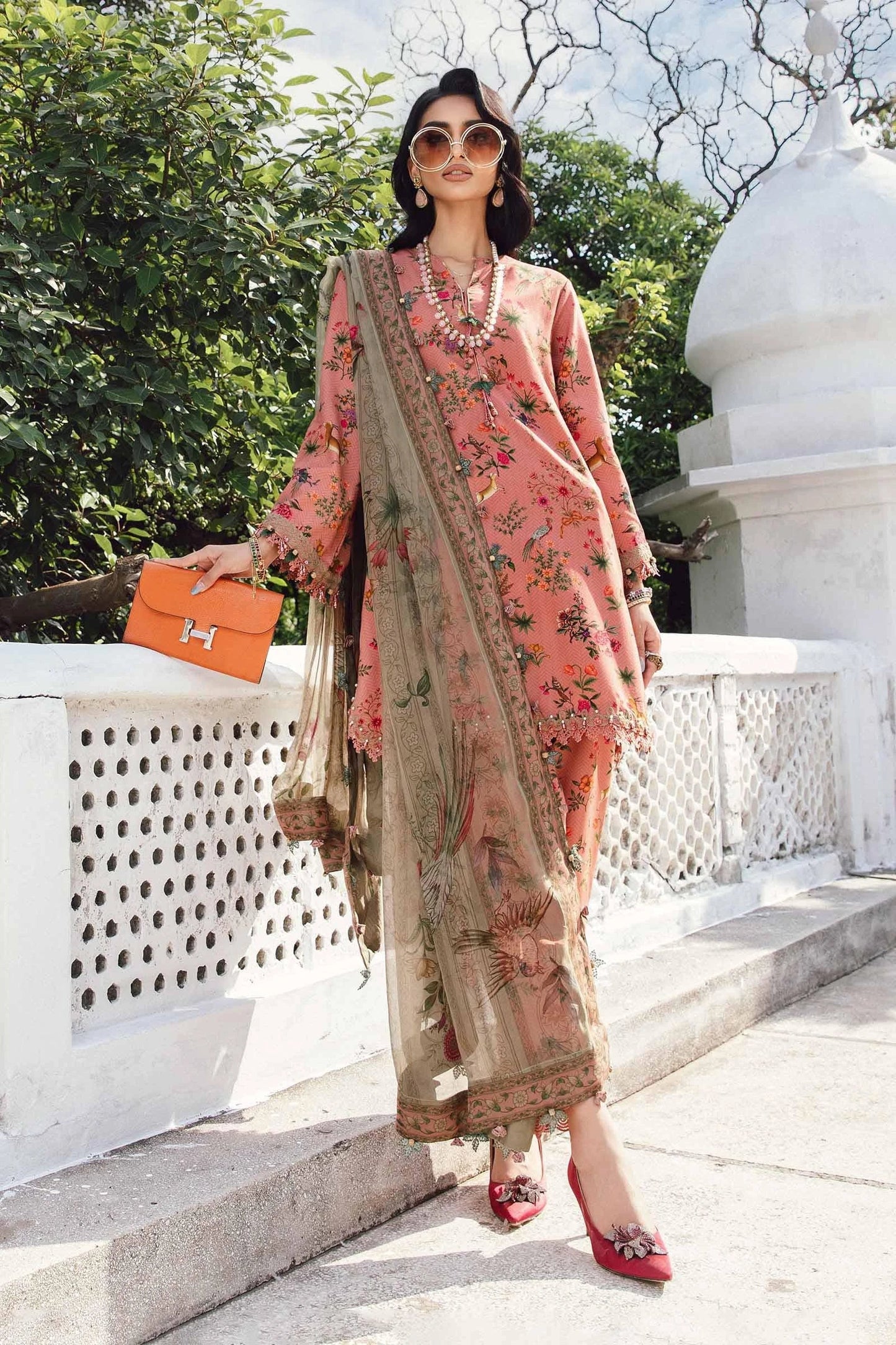 Maria.B M-Prints Unstitched '25 - Embroidered Linen Suit | MPT-2707-A
