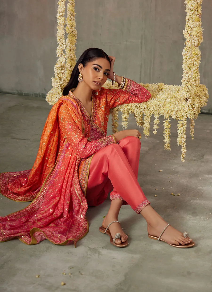 Farah Talib Aziz Mayna Festive Prints '25 - Ananya Ombre Shirt And Dupatta