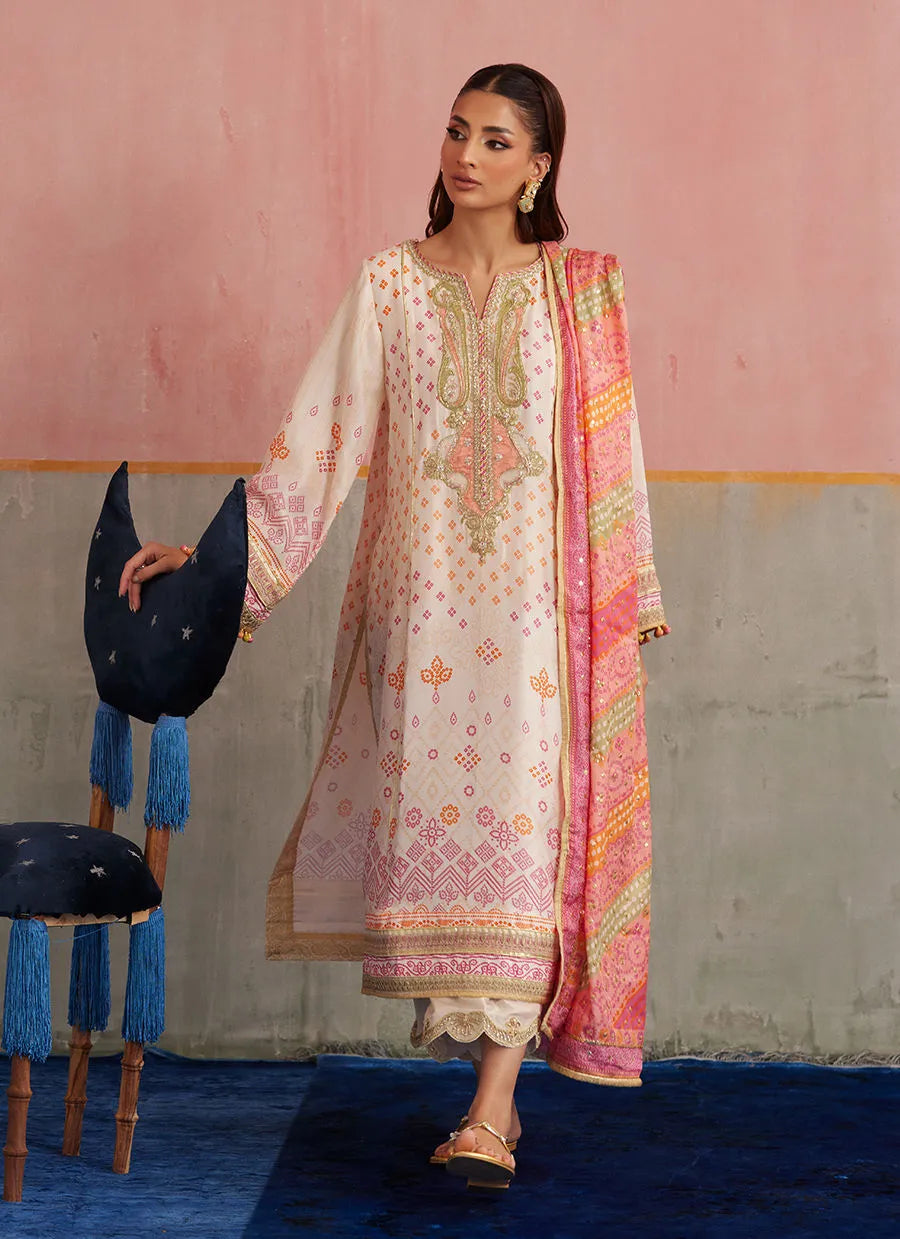 Farah Talib Aziz Mayna Festive Prints '25 - Isa Ivory Shirt and Dupatta