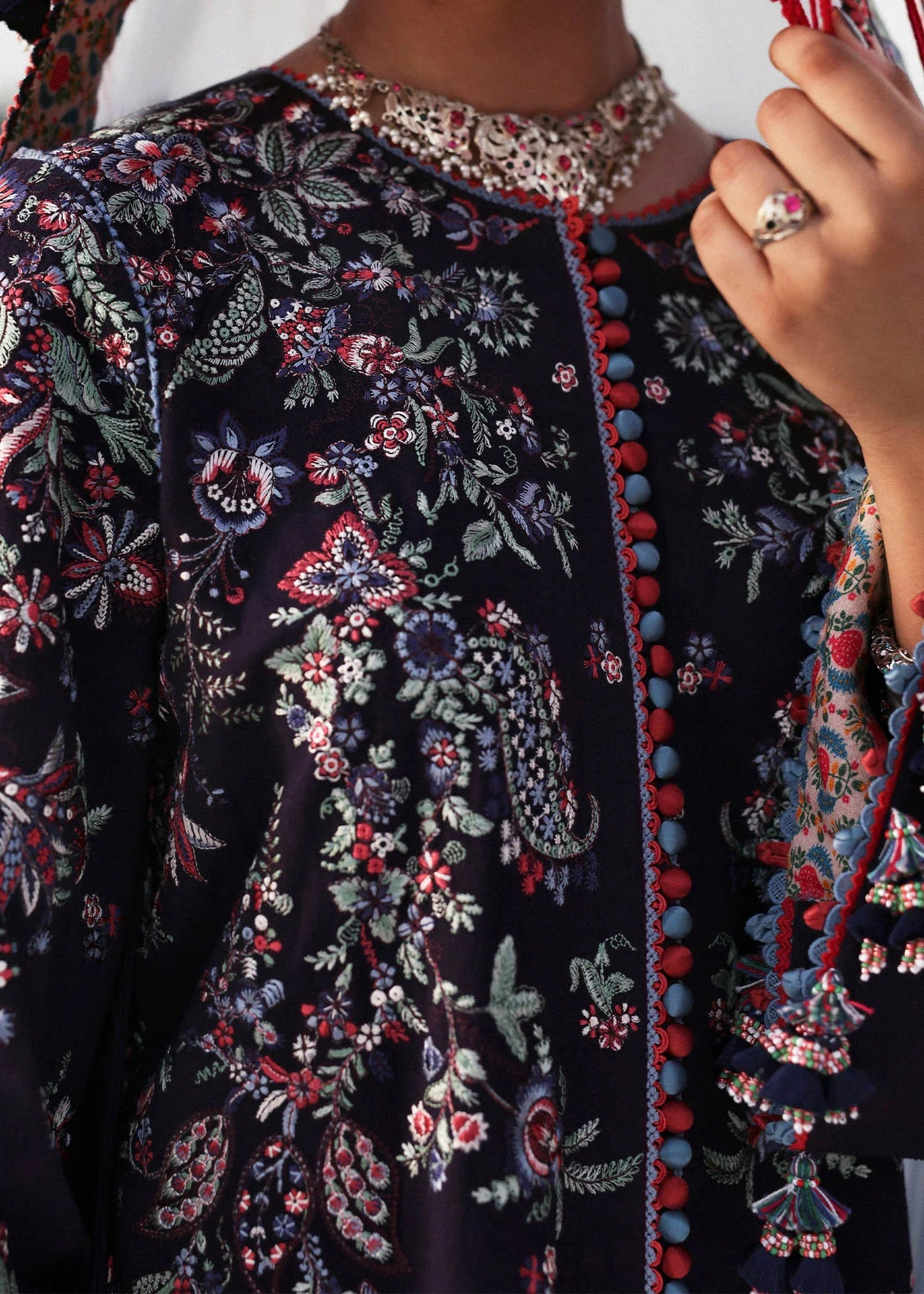 Hussain Rehar Karandi Unstitched '25 - Rouge