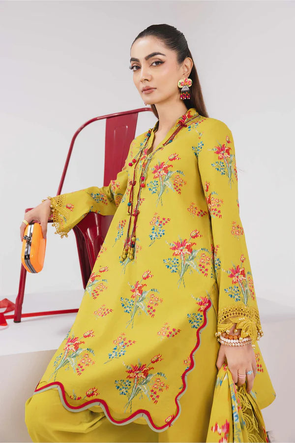 3 Pc Unstitched Embroidered Lawn Suit - MB-CUSV13-06B