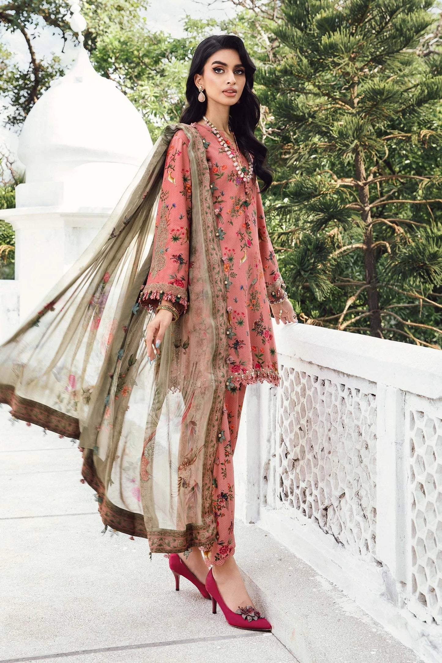 Maria.B M-Prints Unstitched '25 - Embroidered Linen Suit | MPT-2707-A