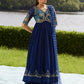 Farah Talib Aziz Mayna Festive Luxe Pret '25 - Zari Navy Kalidaar And Dupatta