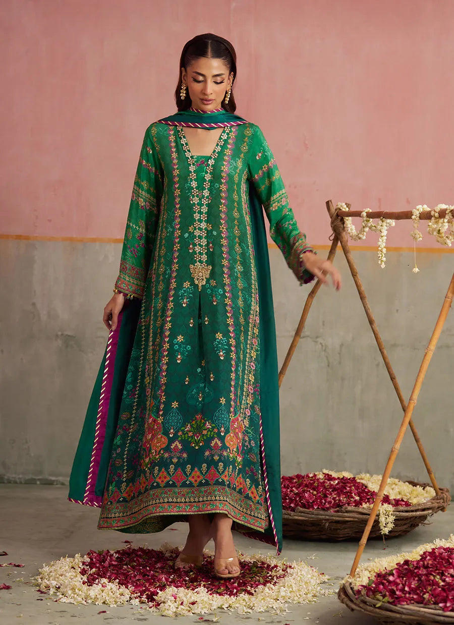 Farah Talib Aziz Mayna Festive Prints '25 - Noemi Jade Shirt And Dupatta