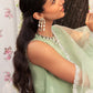 CELADON SPRUCE-3 PIECE EMBROIDERED JACQUARD SUIT