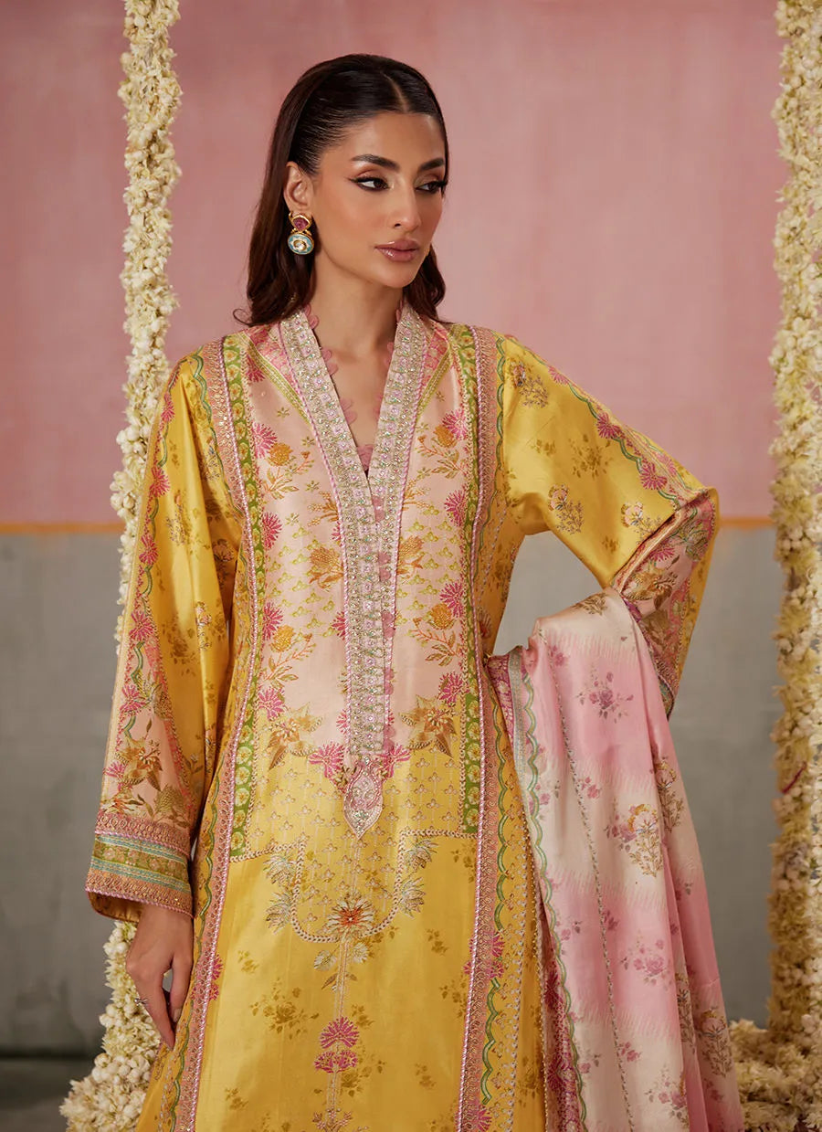 Farah Talib Aziz Mayna Festive Prints '25 - Mogra Buttercup Shirt And Dupatta