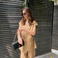 Sak Atelier Brown Linen Vest Set
