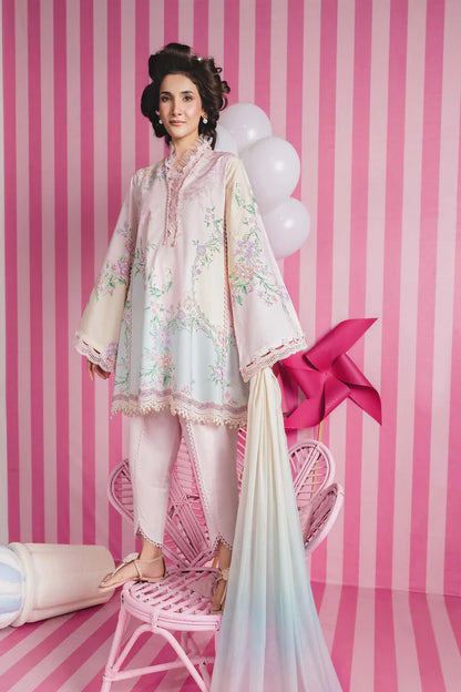 3 Pc Unstitched Embroidered Lawn Suit - MB-CUSV13-07B