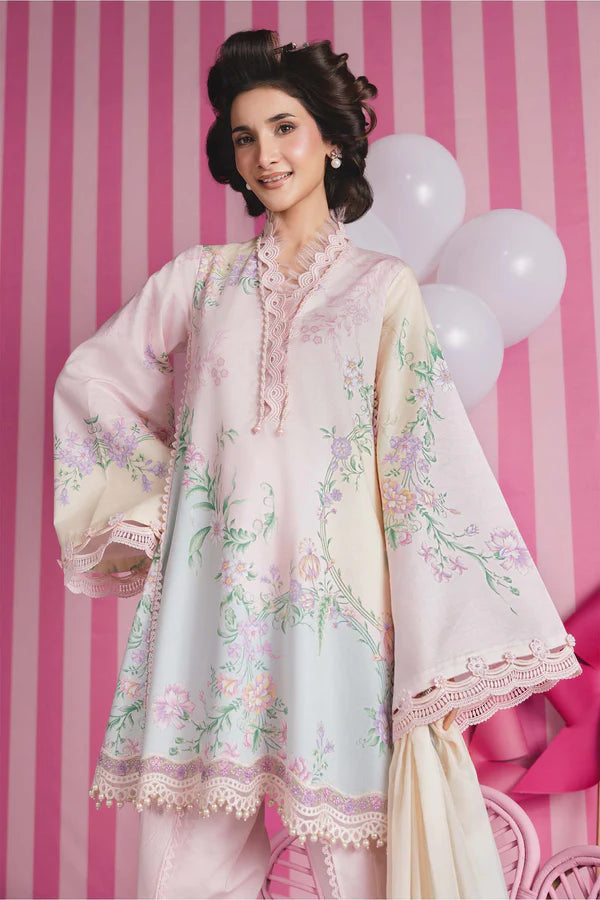 3 Pc Unstitched Embroidered Lawn Suit - MB-CUSV13-07B