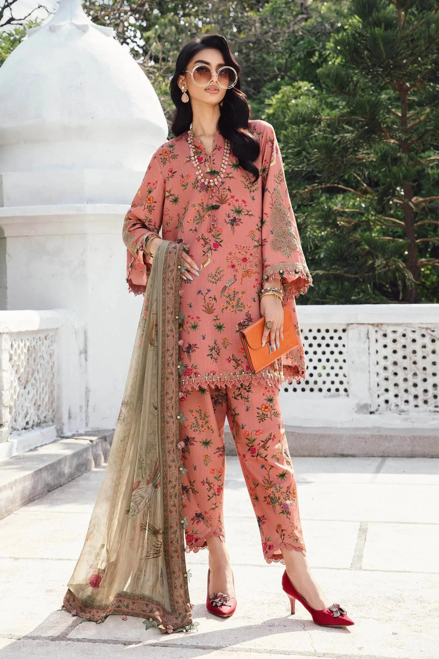 Maria.B M-Prints Unstitched '25 - Embroidered Linen Suit | MPT-2707-A