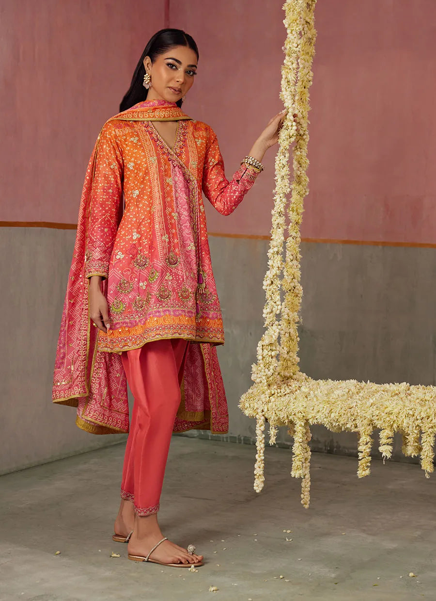 Farah Talib Aziz Mayna Festive Prints '25 - Ananya Ombre Shirt And Dupatta