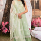 CELADON SPRUCE-3 PIECE EMBROIDERED JACQUARD SUIT