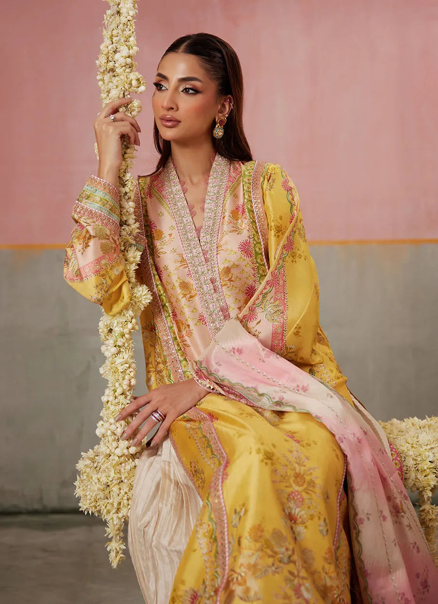 Farah Talib Aziz Mayna Festive Prints '25 - Mogra Buttercup Shirt And Dupatta