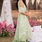 CELADON SPRUCE-3 PIECE EMBROIDERED JACQUARD SUIT