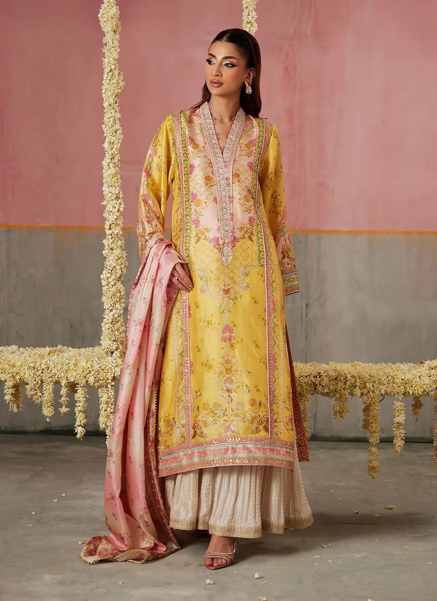 Farah Talib Aziz Mayna Festive Prints '25 - Mogra Buttercup Shirt And Dupatta
