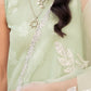 CELADON SPRUCE-3 PIECE EMBROIDERED JACQUARD SUIT