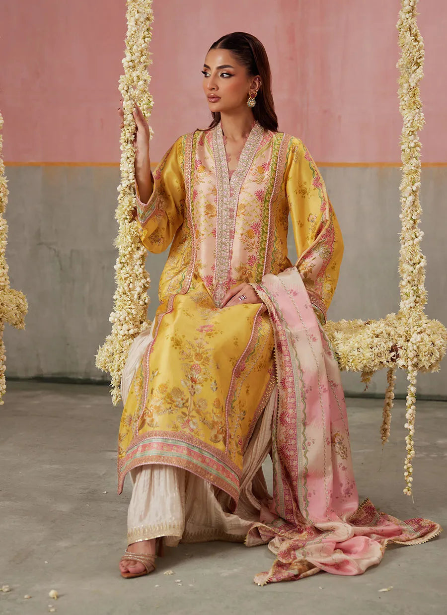 Farah Talib Aziz Mayna Festive Prints '25 - Mogra Buttercup Shirt And Dupatta