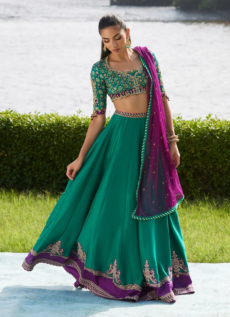 Farah Talib Aziz Mayna Festive Luxe Pret '25 - Amaranth Lehnga Choli