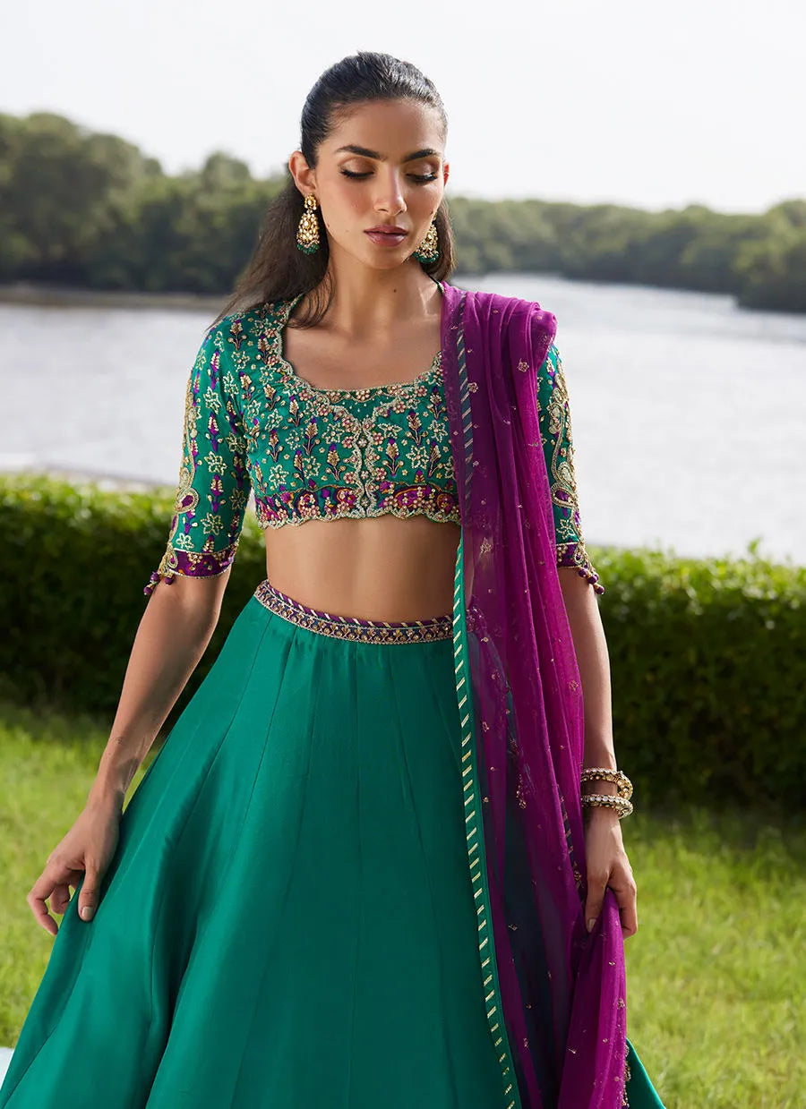 Farah Talib Aziz Mayna Festive Luxe Pret '25 - Amaranth Lehnga Choli