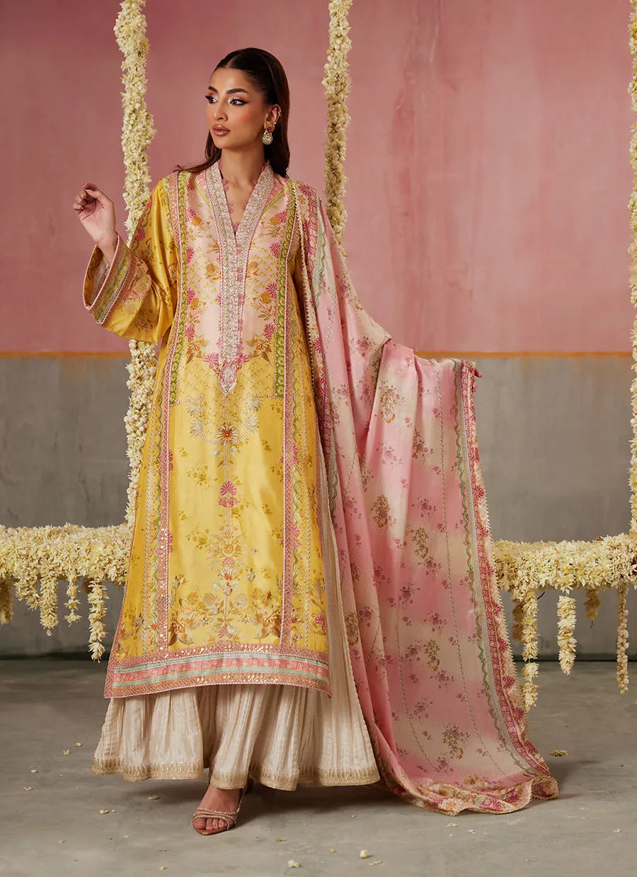 Farah Talib Aziz Mayna Festive Prints '25 - Mogra Buttercup Shirt And Dupatta
