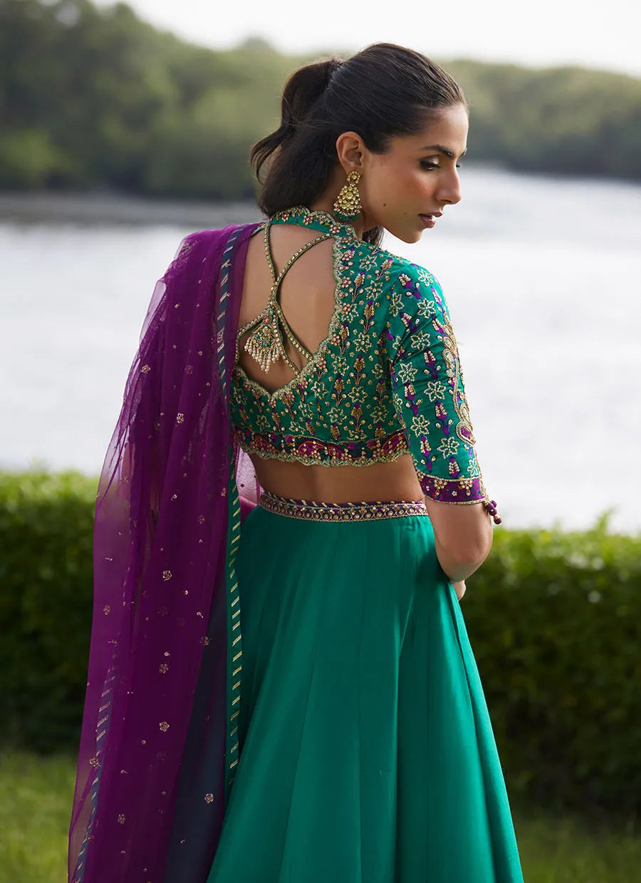 Farah Talib Aziz Mayna Festive Luxe Pret '25 - Amaranth Lehnga Choli