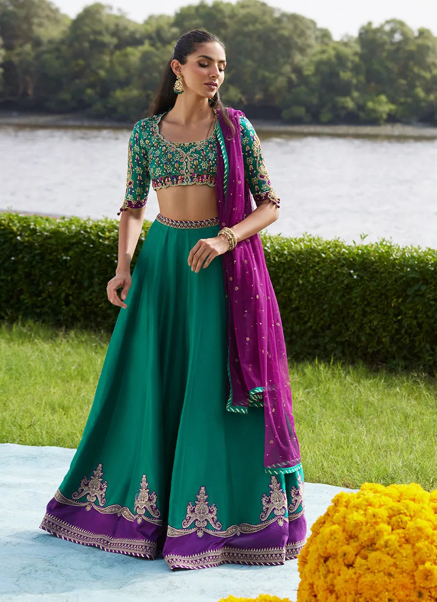 Farah Talib Aziz Mayna Festive Luxe Pret '25 - Amaranth Lehnga Choli