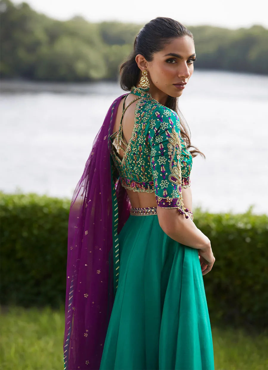 Farah Talib Aziz Mayna Festive Luxe Pret '25 - Amaranth Lehnga Choli