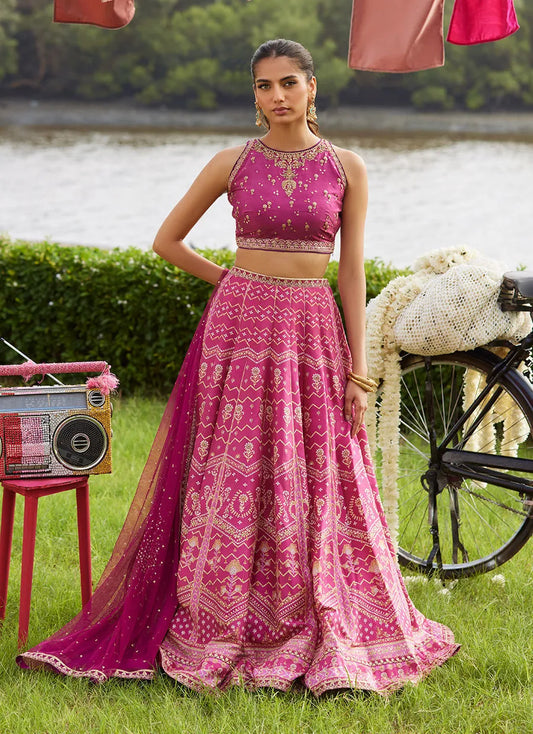 Farah Talib Aziz Mayna Festive Luxe Pret '25 - Orchid Lehnga Choli