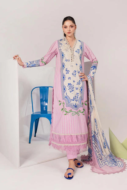 3 Pc Unstitched Embroidered Lawn Suit - MB-CUSV13-09B