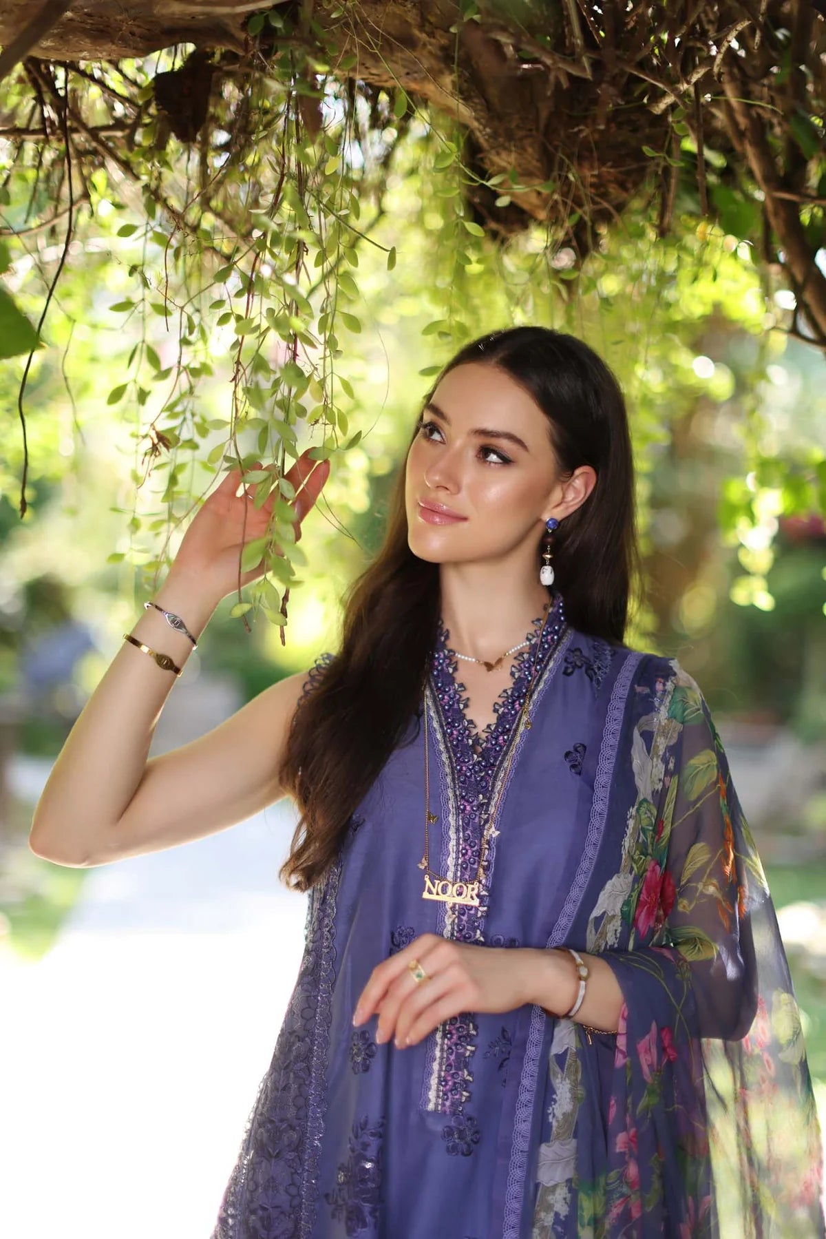 Noor Luxury Chikankari Lawn’24 | Saadi Aasad | D8-A