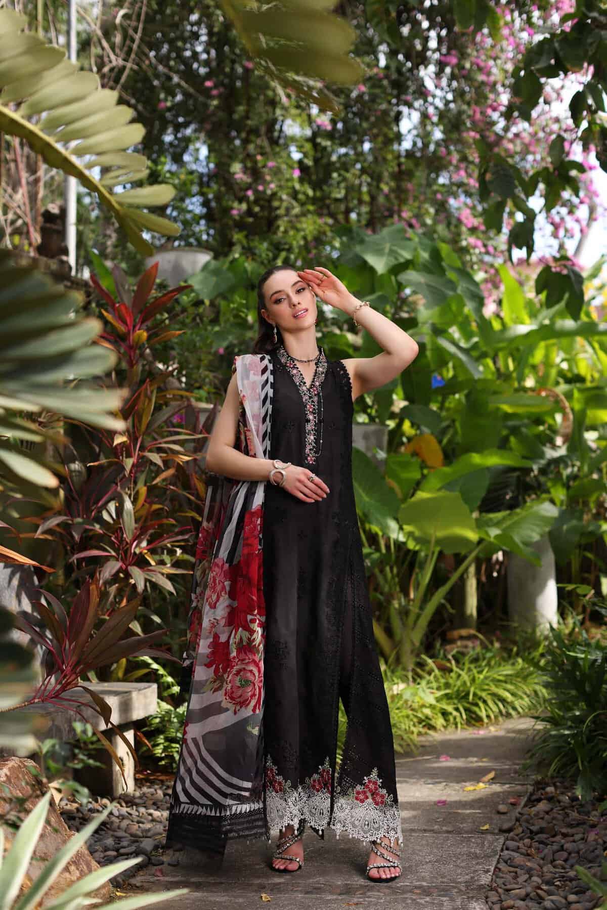 Noor Luxury Chikankari Lawn’24 | Saadi Aasad | D6-A